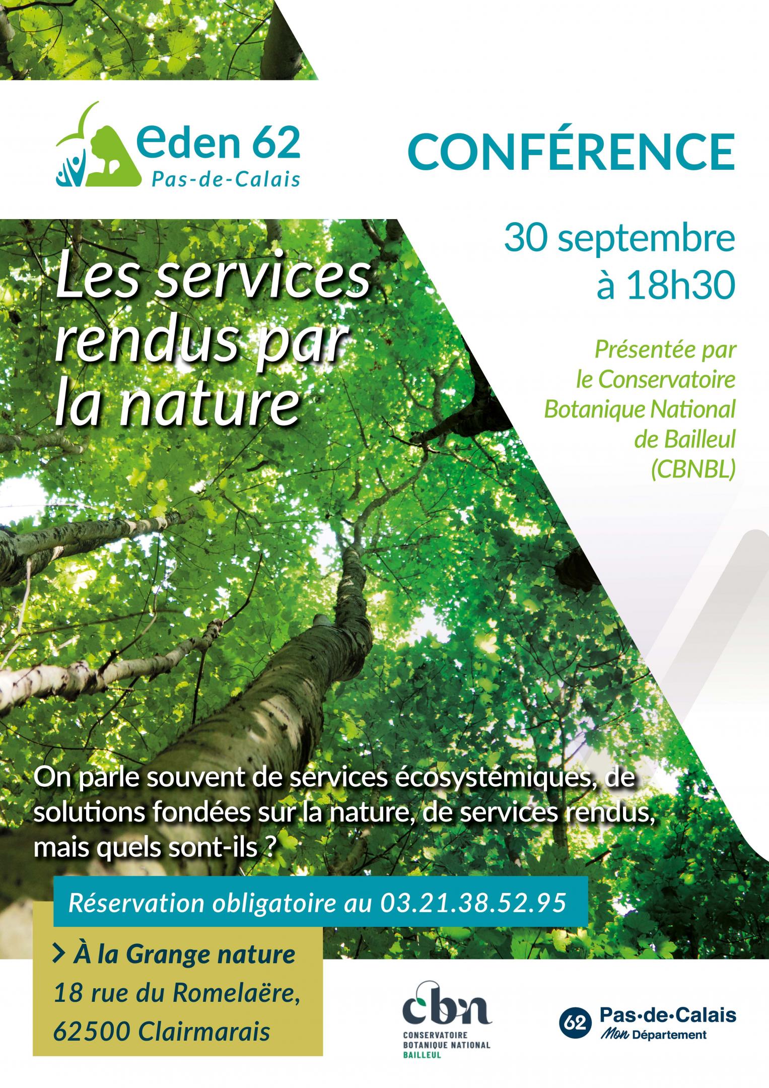 Conférence "les services rendus par la nature" à la Grange nature de Clairmarais (62)