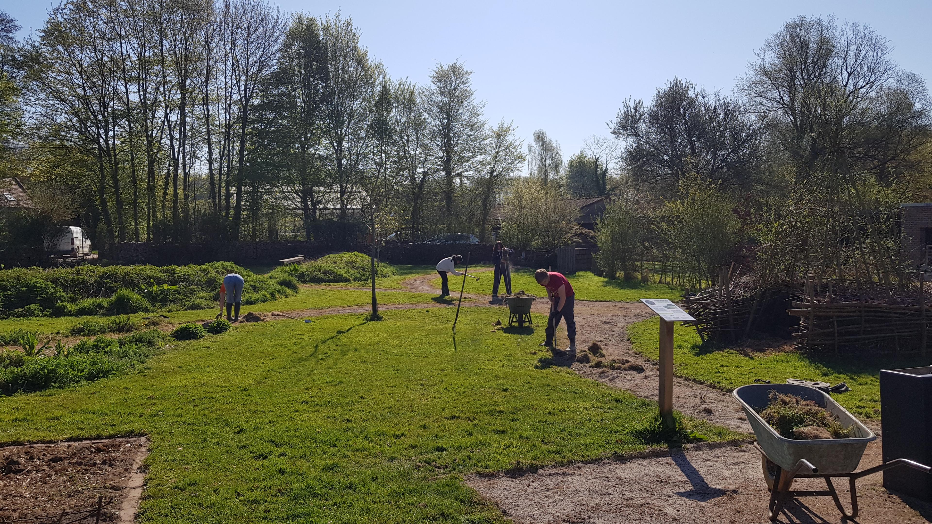 Chantier d'entretien de l'Espace d'inspiration nature du CBN de Bailleul : merci les "ecovolonterres" d'Unis-Cité !