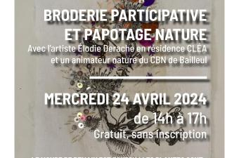 Broderie participative et papotage nature au CBN de Bailleul
