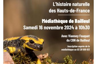  Conférence “L’histoire naturelle des Hauts-de-France” à la médiathèque de Bailleul